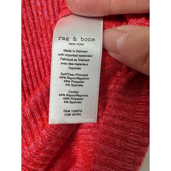 Rag & Bone $125 The Knit Rib Scoop Neck Tee Rib T-Shirt S Red Short Sleeve D1 - Picture 4 of 7